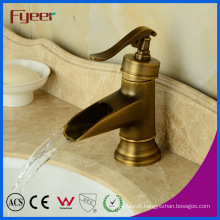 Fyeer Teapot Bathroom Waterfall Antique Brass Basin Faucet